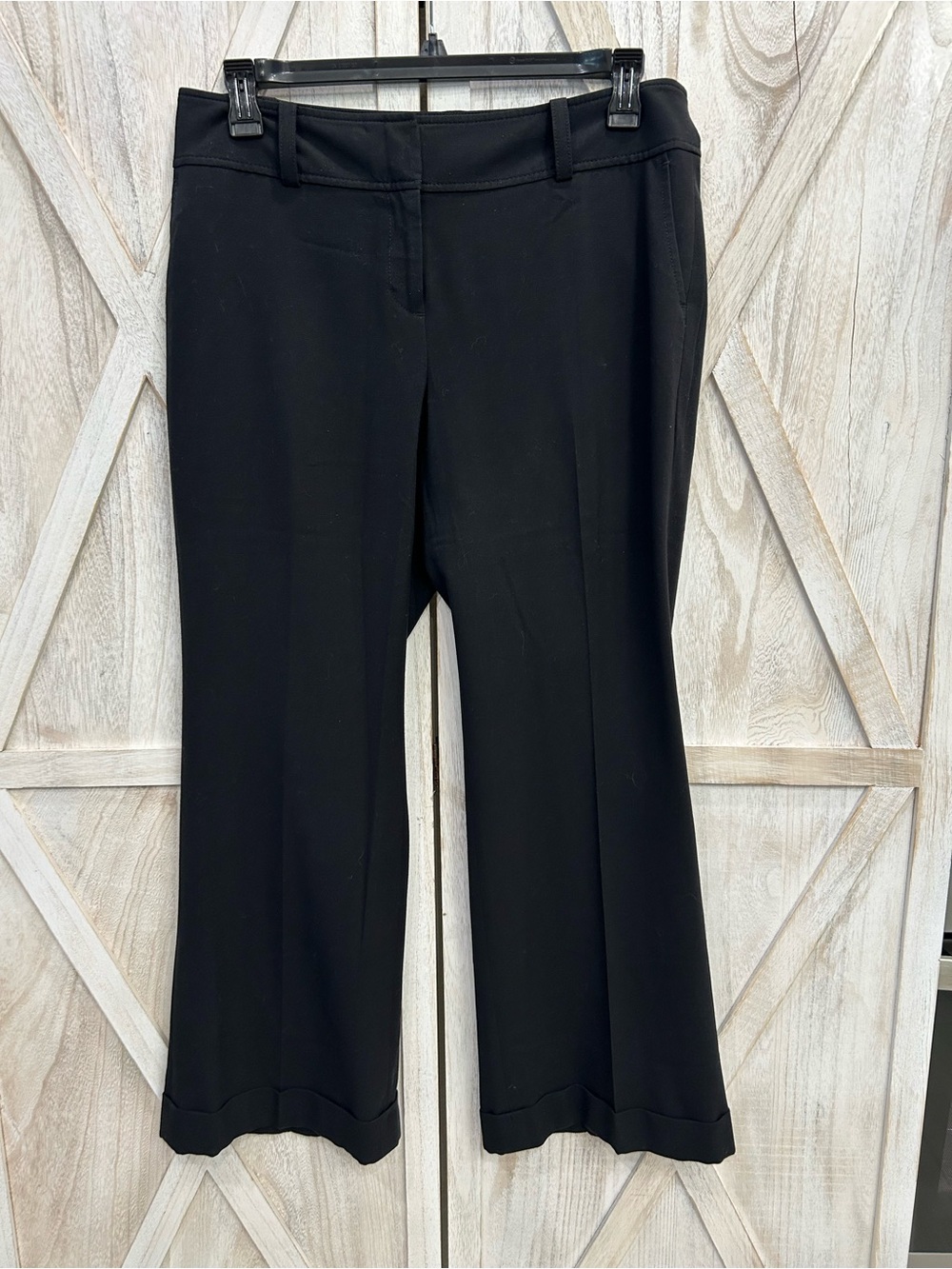 Ann Taylor Black Cuffed Dress Pants